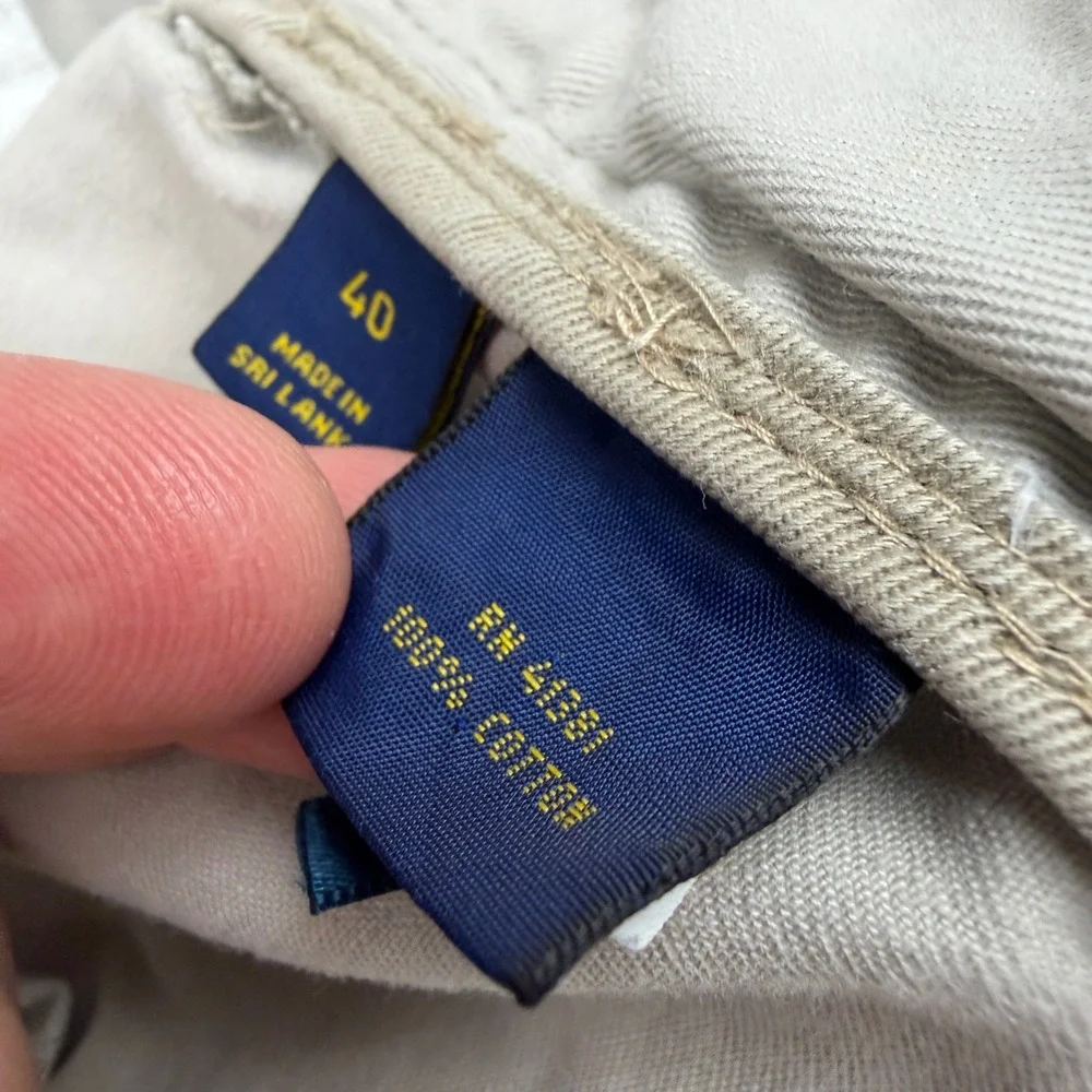 Polo Ralph Lauren Mens Cargo Shorts Tan Khaki Cotton Twill Size 40 RN 41381